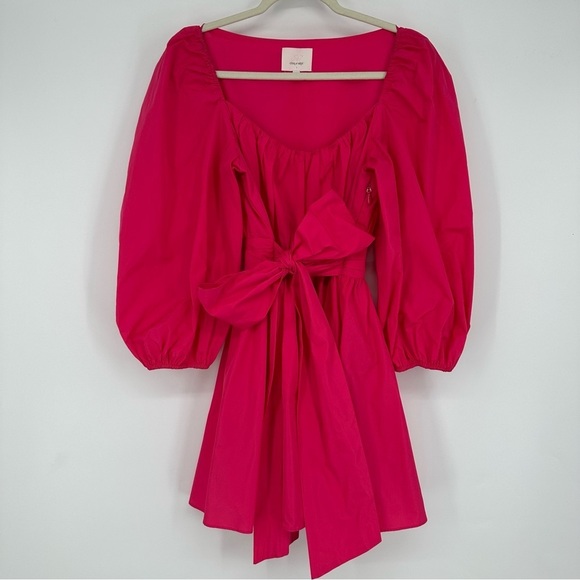 Cinq a Sept Delilah Pink Azalea Puff Sleeve Mini Dress Size 8 - Picture 9 of 9